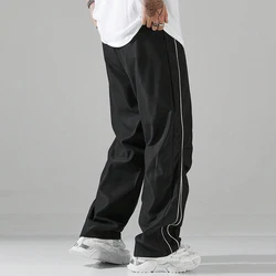 Pantalones deportivos rectos con cordón para hombre – verano