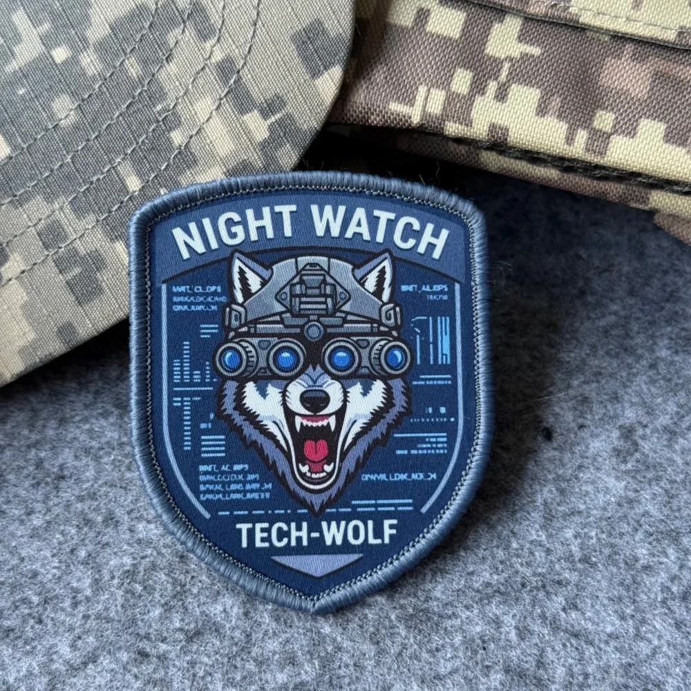 Parche táctico Night Watch Tech Wolf visión nocturna Velcro - imagen 4