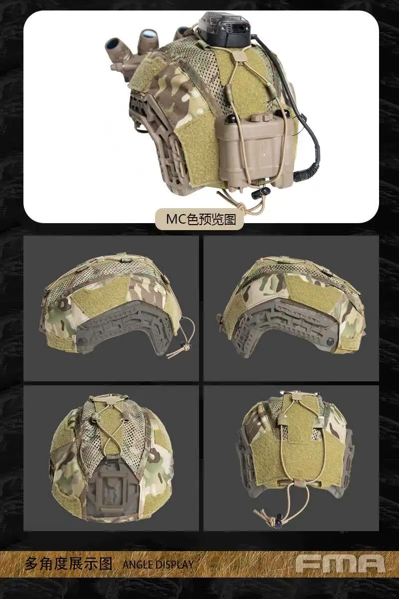 Funda táctica para casco en uso