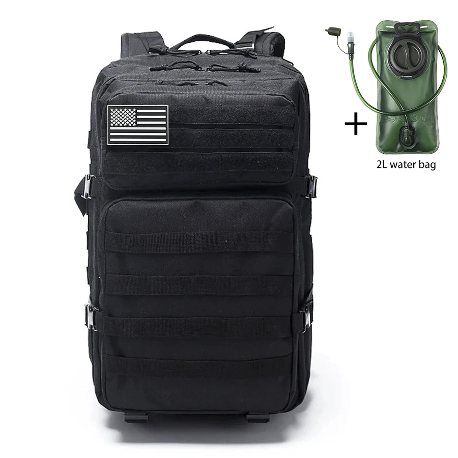 Mochila táctica de exterior multicompartimento con bolsa de agua