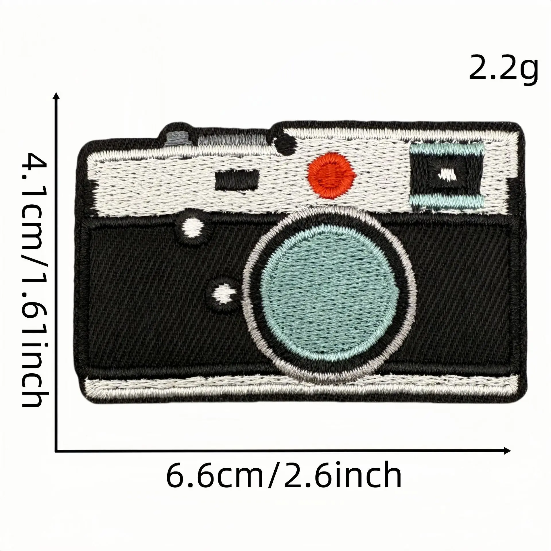 Parche bordado cámara de fotos – Termoadhesivo para ropa o accesorios - imagen 2