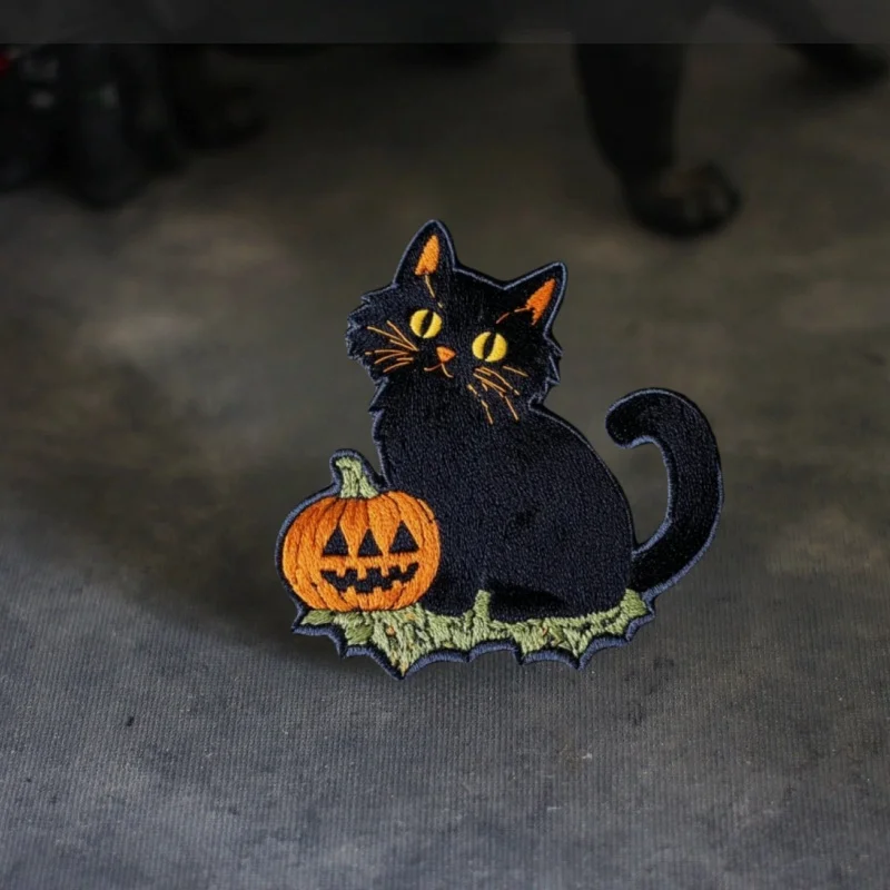 Parche Velcro Halloween: gato calabaza, esqueleto y fantasma - imagen 3