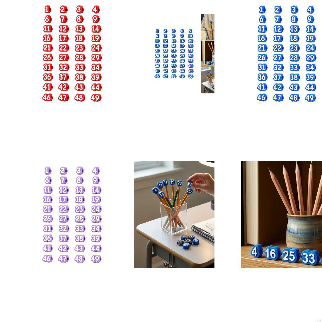 Juego marcadores para lápiz numerados de funda cubierta escolar - imagen 4