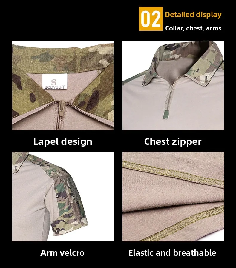 Traje táctico camuflaje manga corta para Airsoft y Paintball - imagen 2