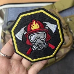 Parche táctico bordado bomberos con gancho y bucle para ropa