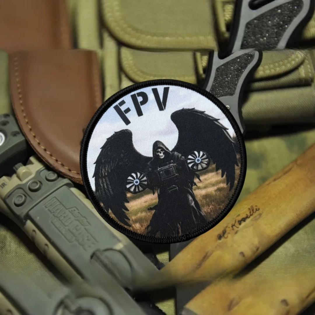 Parche Chevron Reaper Harvester táctico moral ejército gancho y bucle - imagen 4