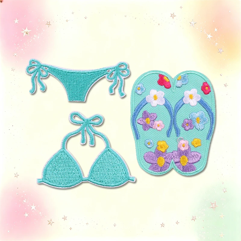 Parches termoadhesivos bordados botellita lavanda Summer Waves Beach