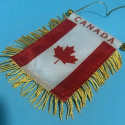 Bandera de Canadá para coche, banderín colgante impresa por doble cara