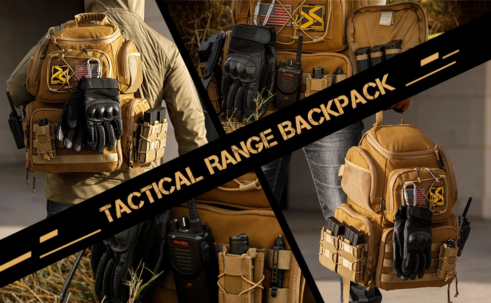 Mochila táctica negra VOTAGOO V2 con estructura modular