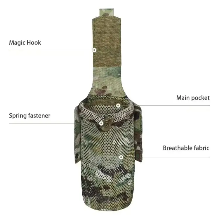 Bolsa táctica MOLLE de nailon con malla y cordón plegable - imagen 2