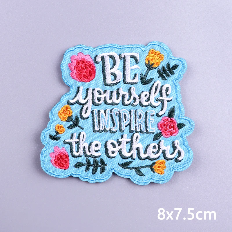 Parches termoadhesivos bordados con frases inspiradoras para ropa - imagen 4