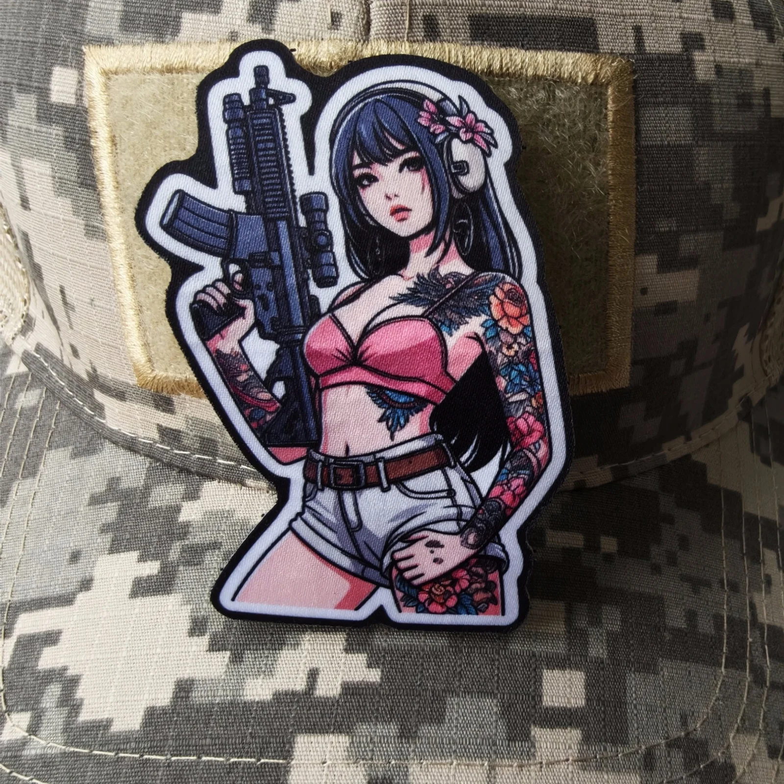 Parche moral de velcro chica táctica anime para mochila y chaleco - imagen 2