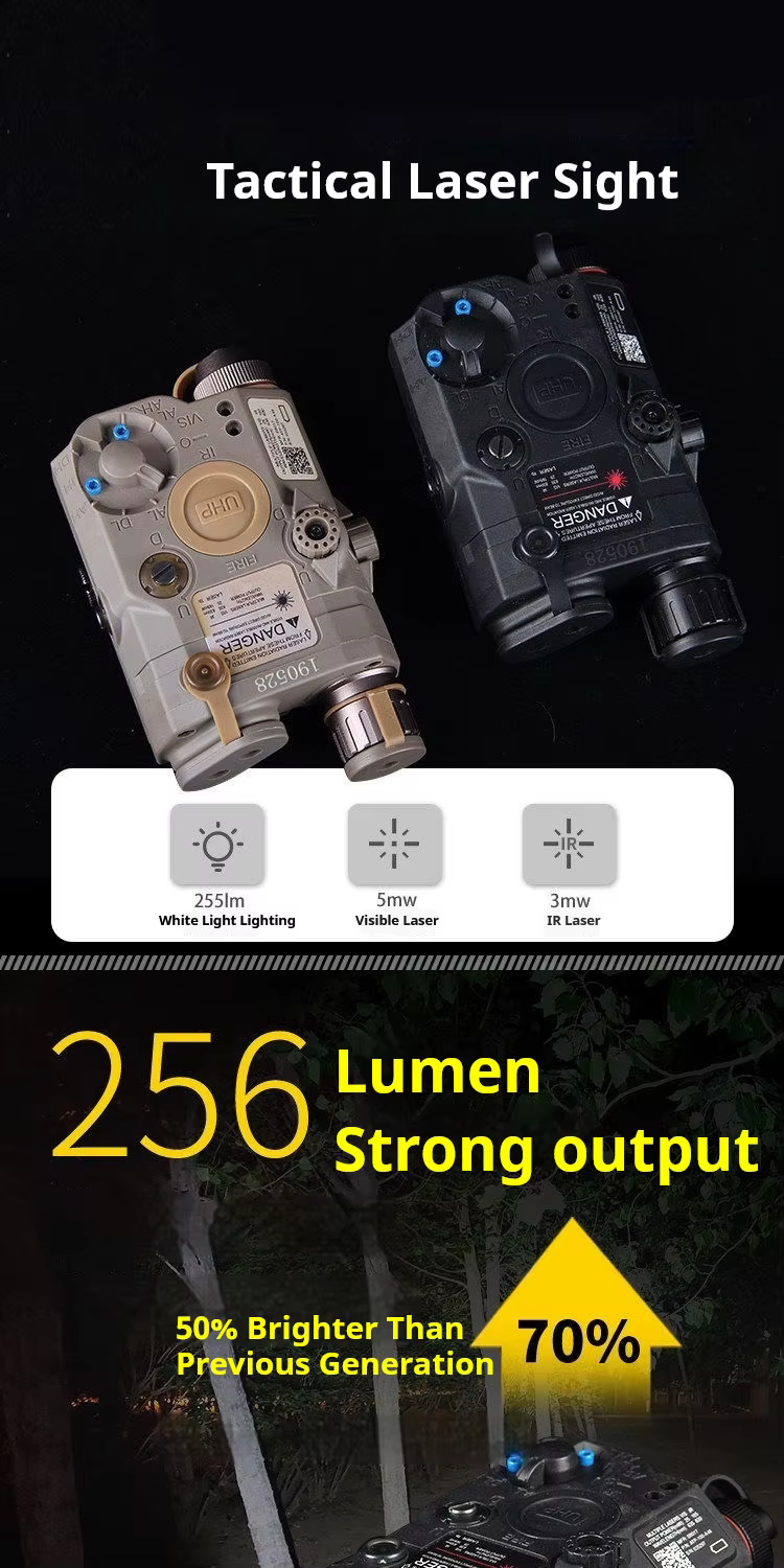 Detalle de la unidad PEQ-15 con láser y linterna