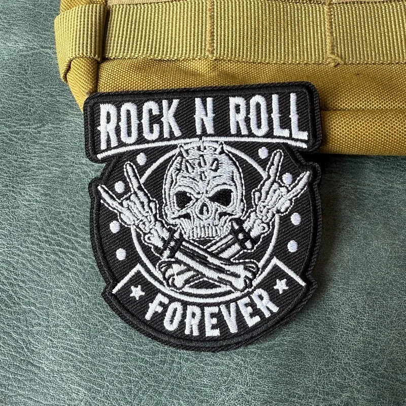 Parche táctico bordado calavera emblema velcro gancho y bucle - imagen 3