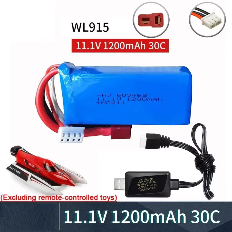 WLtoys batería LiPo con conector T para barco RC alta velocidad