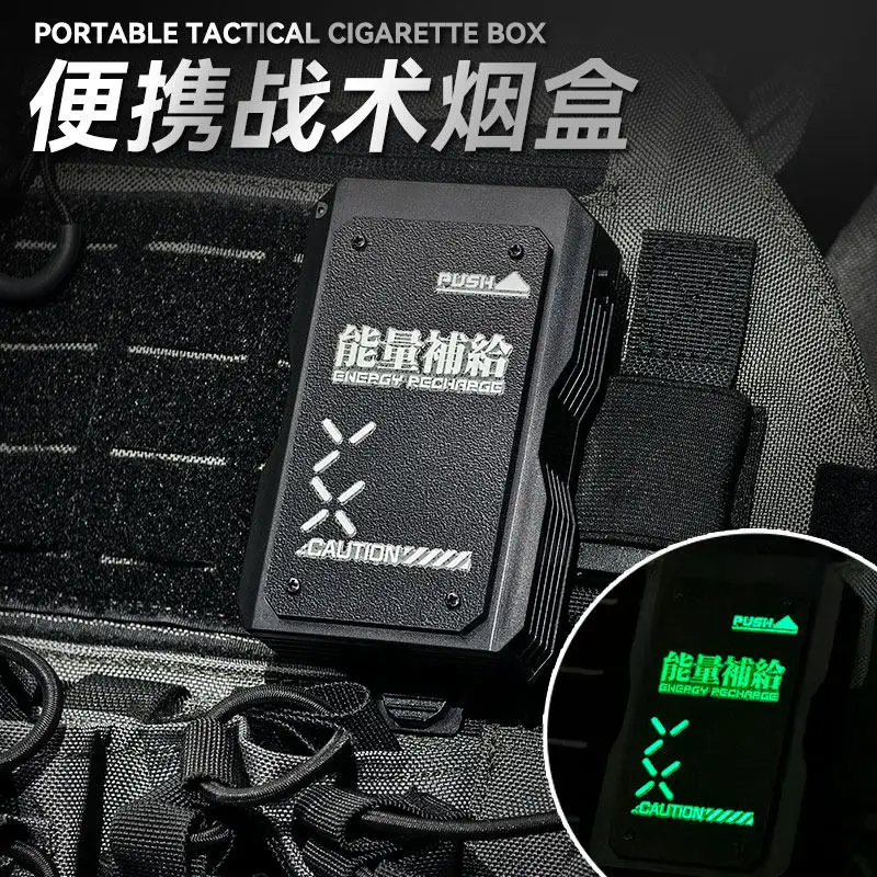 Estuche táctico porta-cigarrillos EDC con tapa deslizante reflectante - imagen 3