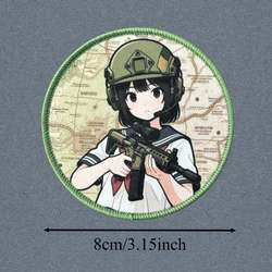 Parche táctico con chica estilo anime y velcro para chaqueta