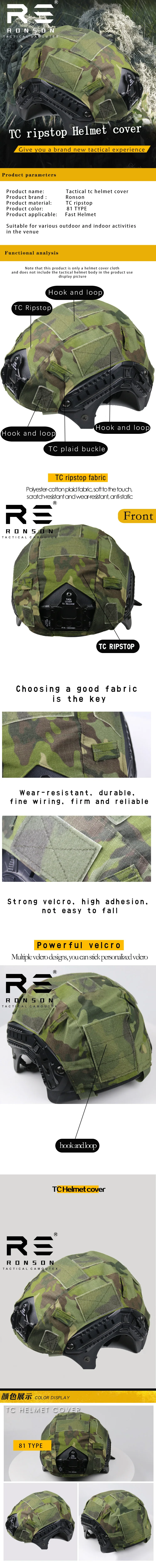 Funda para casco de camuflaje Ronson Fast tc en tela ripstop camuflada