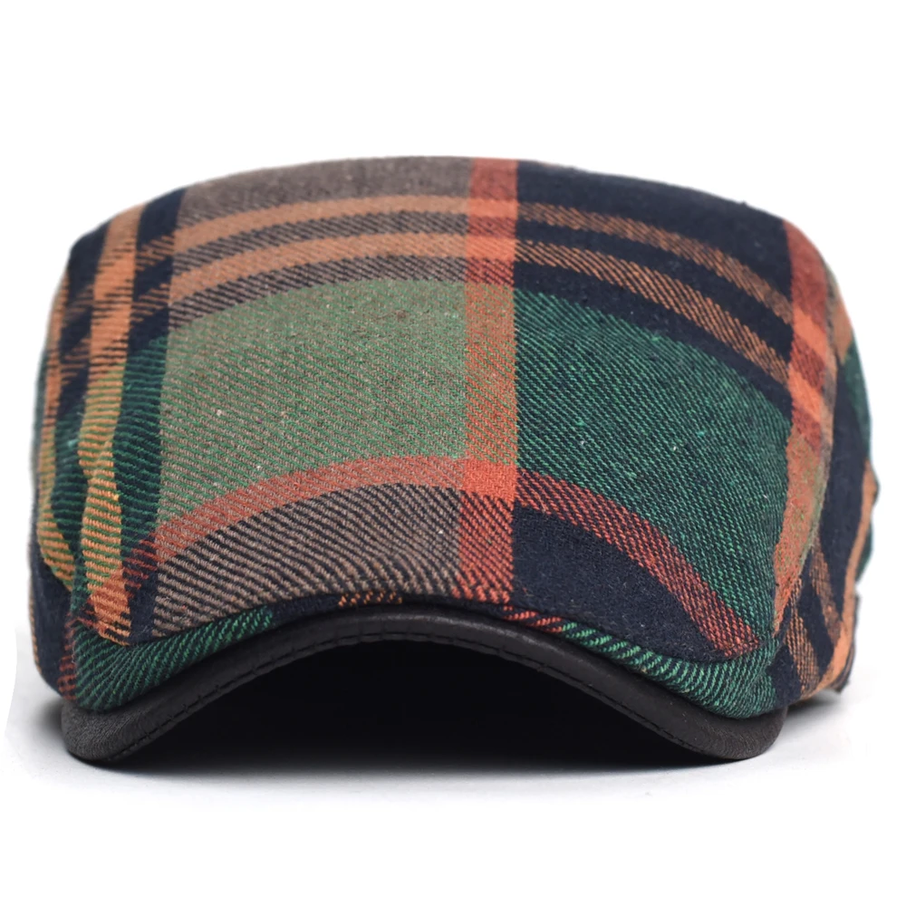 Gorra newsboy vintage a cuadros con visera ajustable plana - imagen 4