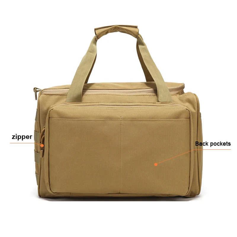 Bolsa usada como organizador de accesorios de fotografía y caza