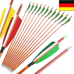 Flechas de carbono con plumas naturales para tiro al blanco con arco