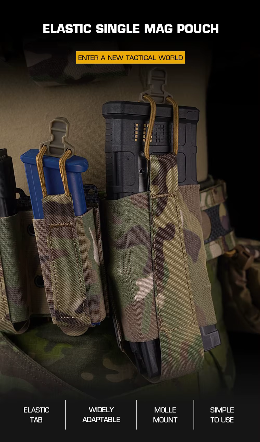 Bolsa elástica para revistas en diseño camuflaje