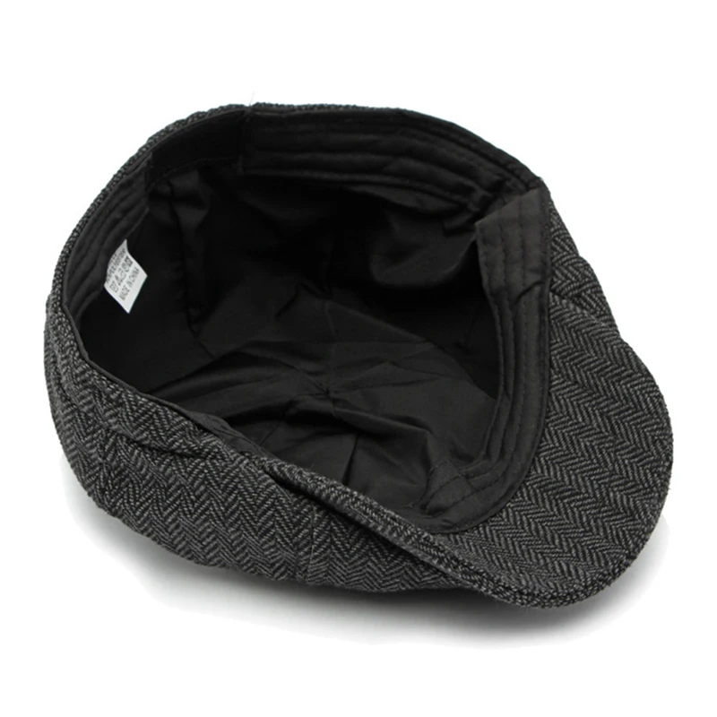 Gorra plana octogonal estilo británico de sarga verde y rojo - imagen 3