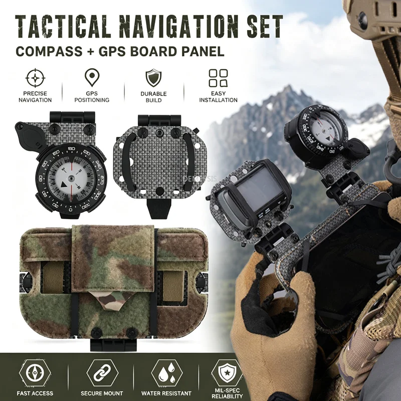 Soporte MOLLE para GPS y brújula, tablero táctico plegable en chaleco - imagen 5