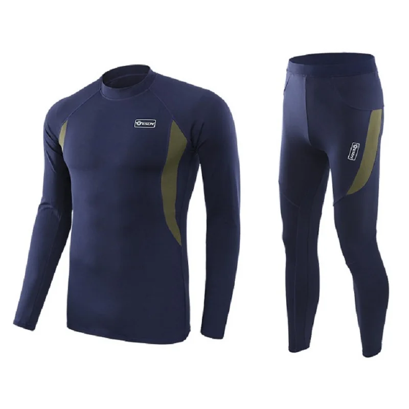 ESDY Ropa interior térmica táctica de lana negra, secado rápido - imagen 3