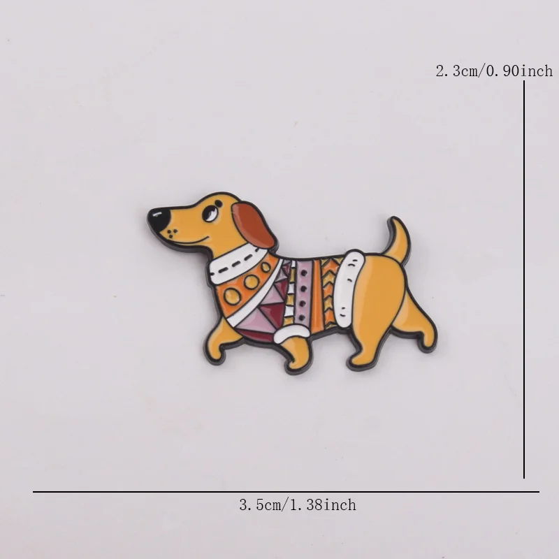 Broche insignia perro salchicha bordado para chaqueta - imagen 3