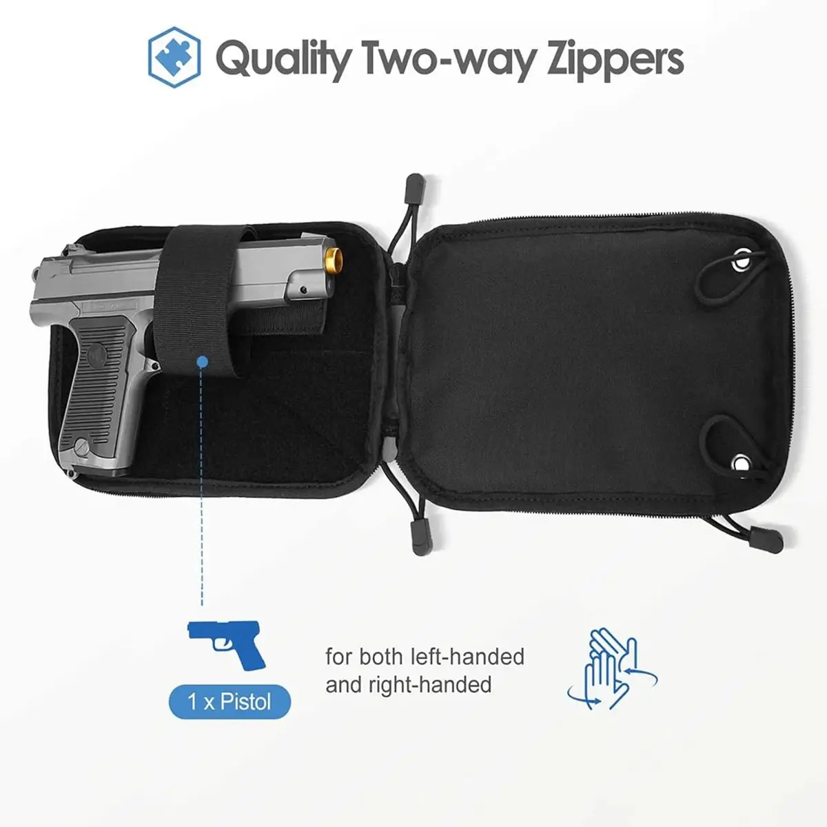 Funda táctica oculta para pistola, riñonera multiusos MOLLE negra - imagen 4