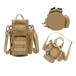 Porta botella táctica MOLLE camuflaje para senderismo y viajes