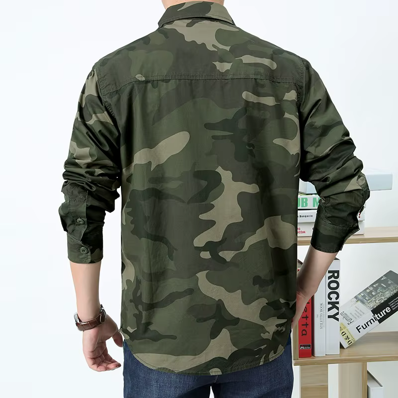 Camisa de camuflaje para hombre en algodón 100% 5XL - sobrecamisa - imagen 2