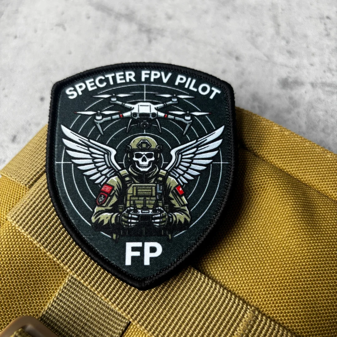 Parche táctico Specter FPV Pilot con velcro calavera y alas
