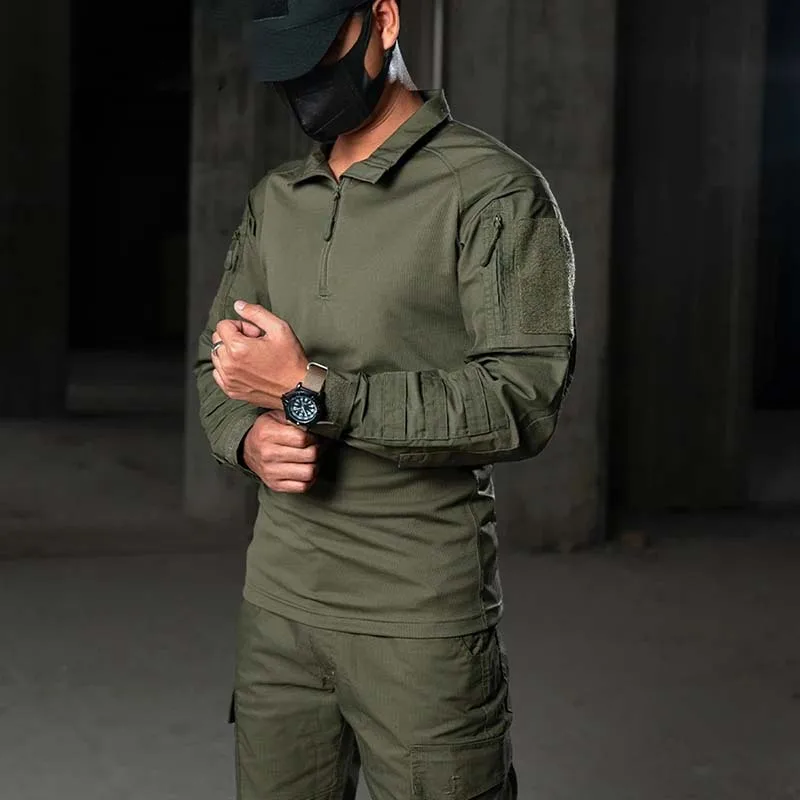 AUKU Camiseta táctica BDU 1/4 zip resistente para entrenamiento - imagen 5