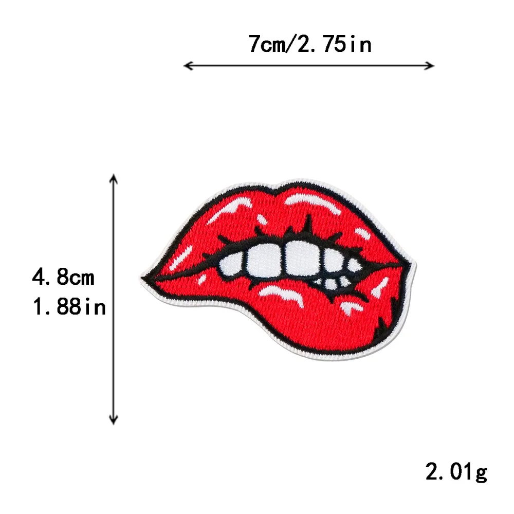 Parche para planchar labios rojos – motivo beso termoadhesivo - imagen 2