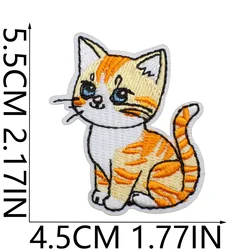 Parche termoadhesivo gatito naranja bordado para ropa infantil