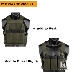 KRYDEX Portacargadores triple 5.56 MOLLE con clip para portaplacas