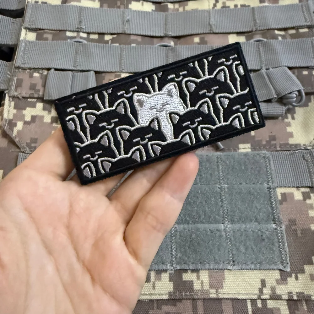 Parche táctico bordado de gato espía con velcro - imagen 5
