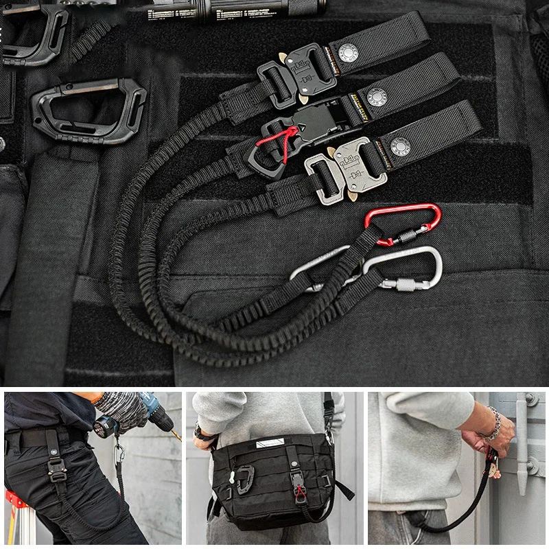 Cuerda elástica táctica antipérdida con gancho rápido para pistola - imagen 2