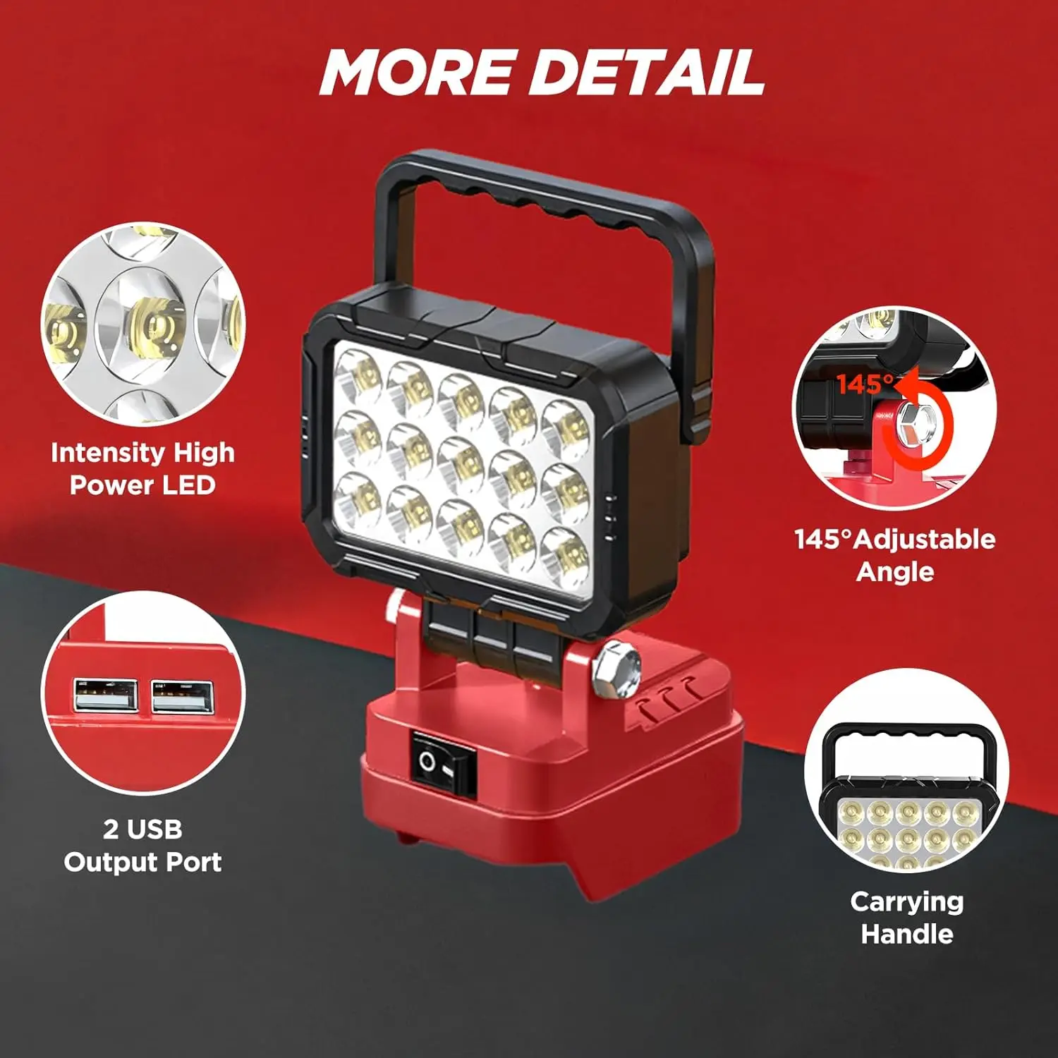 Lámpara de Trabajo LED Ajustable Inalámbrica con USB - Milwaukee - imagen 4