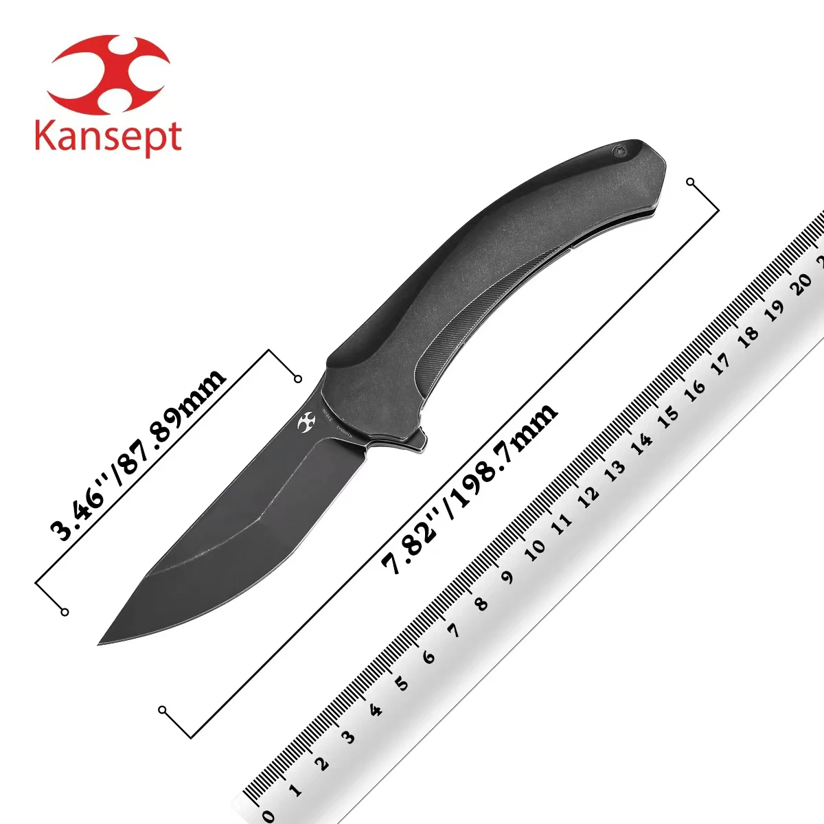 Kansept K1090 Hira, cuchillo plegable CPM S35VN y titanio - imagen 2