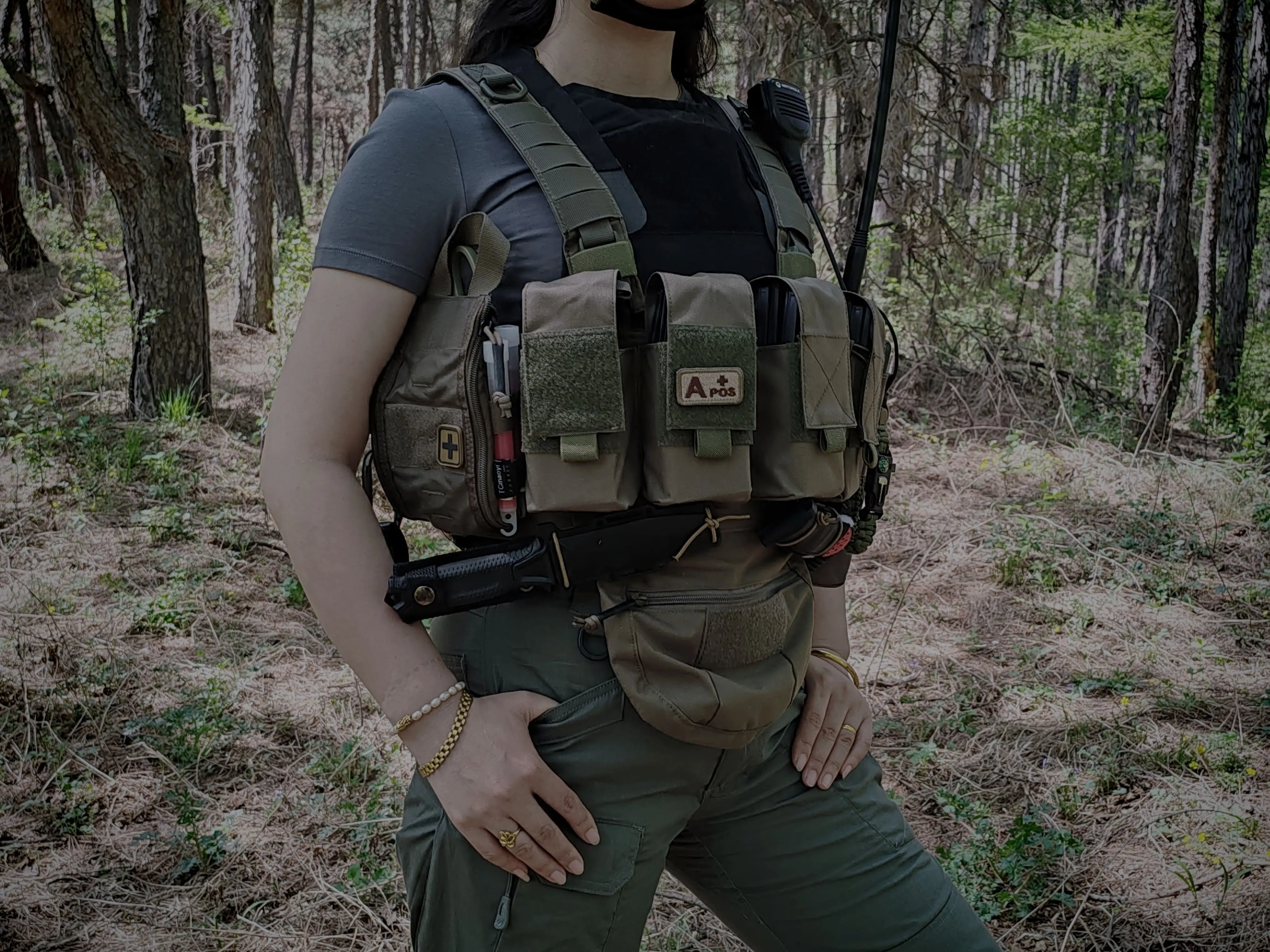CQ-81 Chaleco Táctico de Patrulla Verde Ranger MOLLE modular - imagen 5