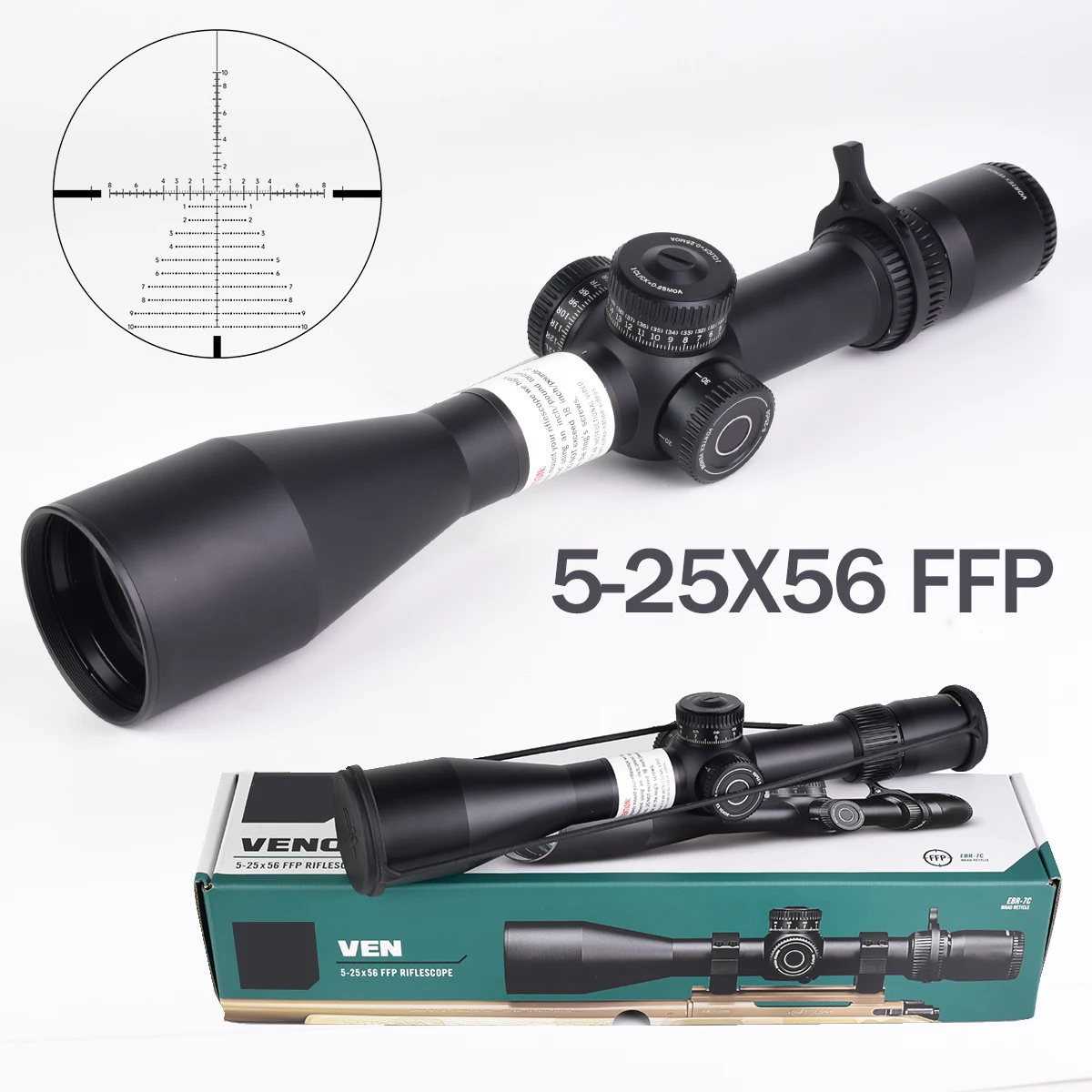 VT Mira telescópica táctica FFP con retícula MRAD para rifle - imagen 5