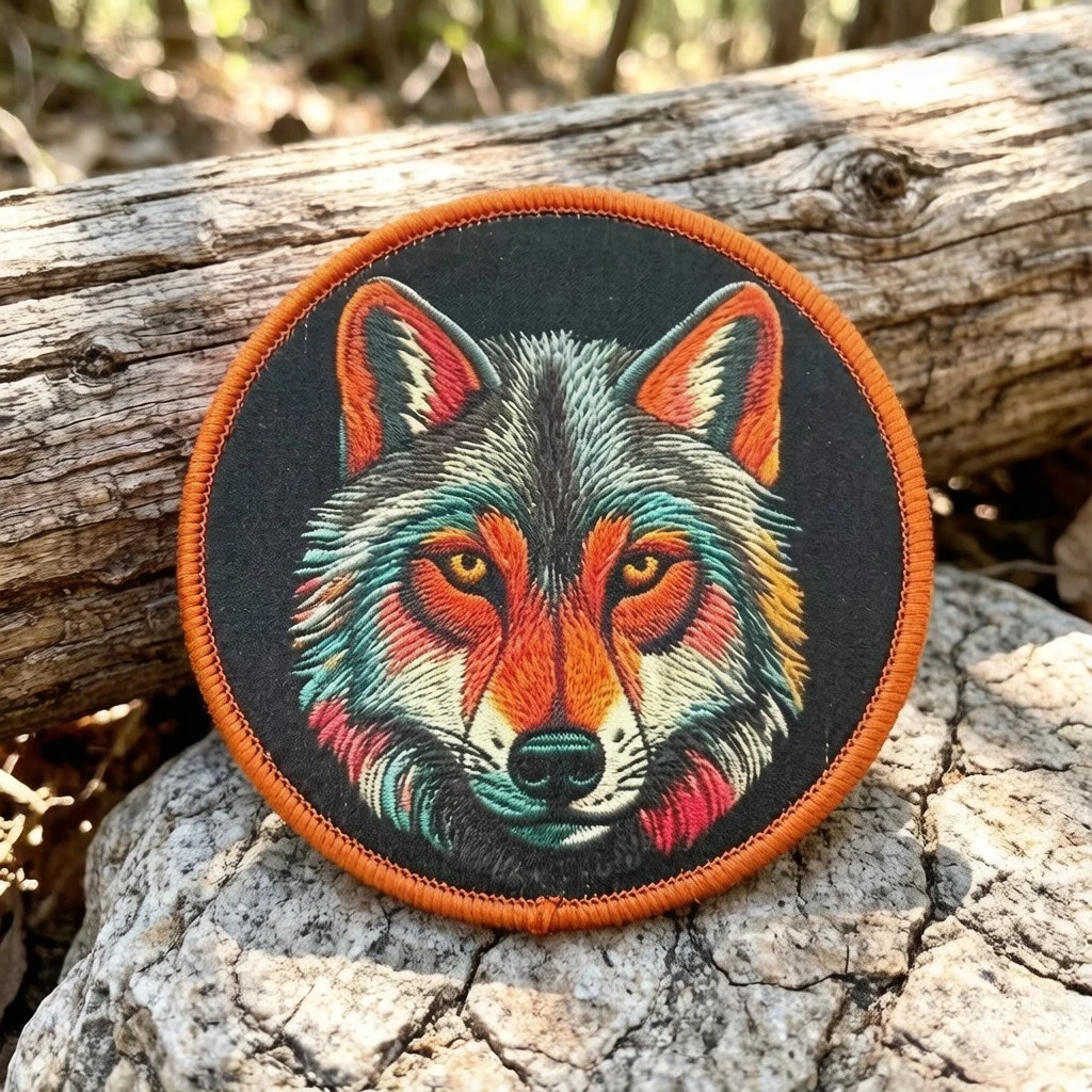Parche táctico cabeza de lobo emblema moral animal con gancho y bucle - imagen 2
