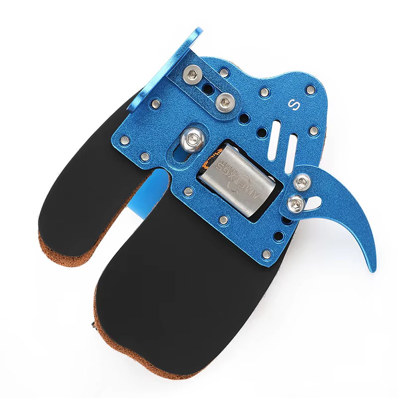Guante protector dedos arco recurvo cuero gamuza