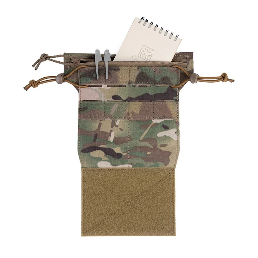 Panel táctico MOLLE para pecho con bolsillo y velcro gancho-bucle