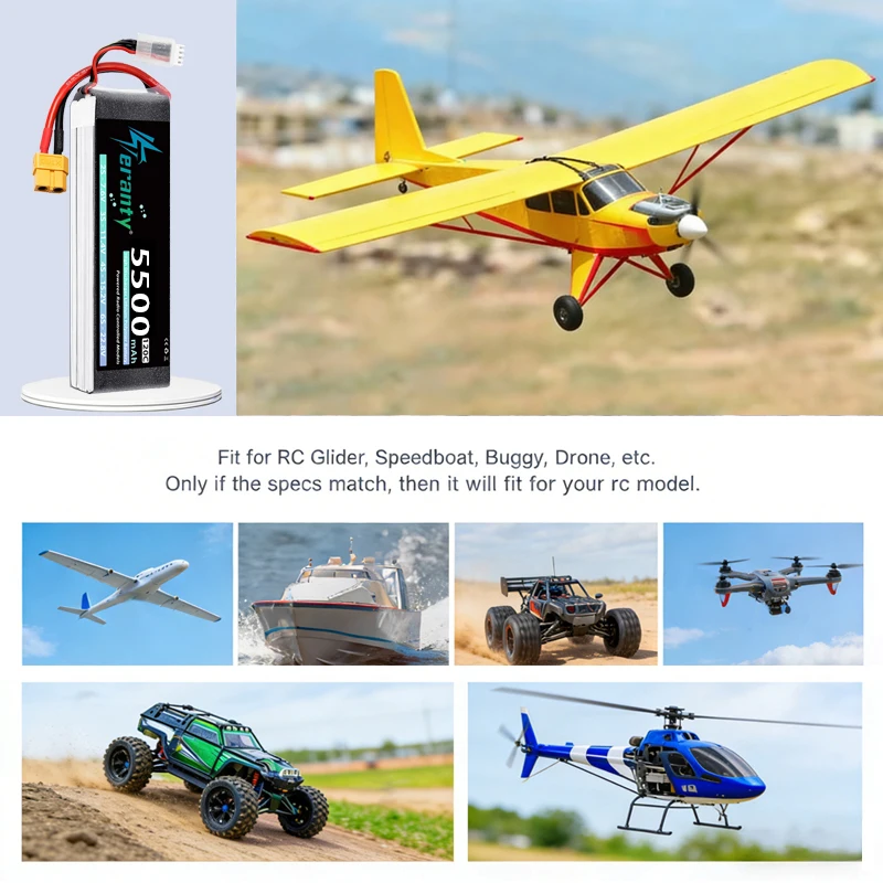 Batería LiPo TERANTY 3S 5500mAh 80C XT60 para vehículos RC - imagen 4