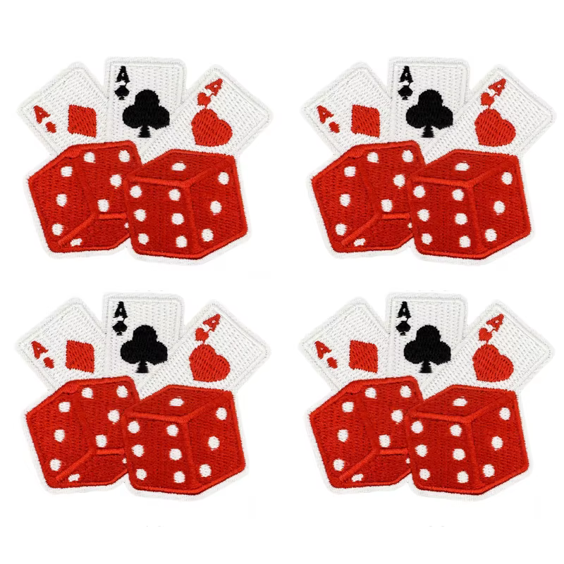 Parches bordados póker con llamas - para planchar en ropa táctica - imagen 3