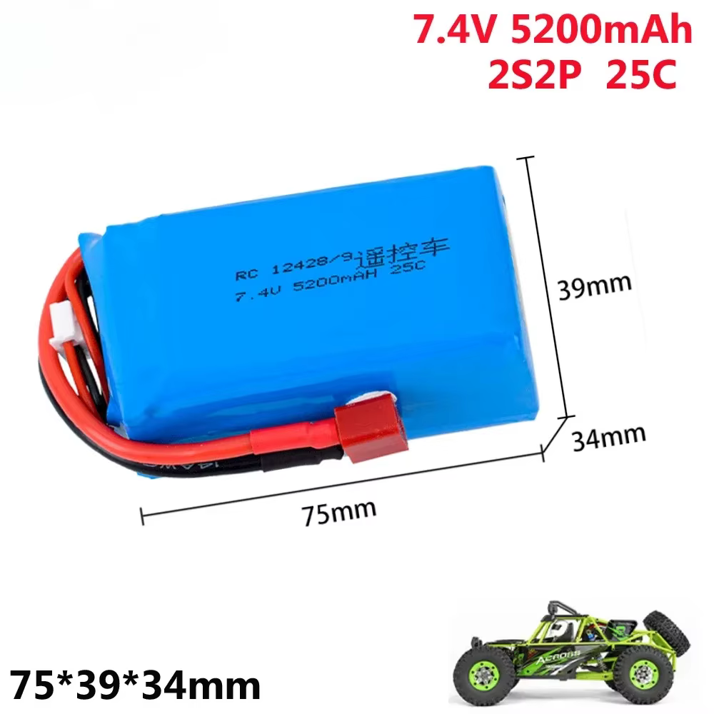 Dimensiones y formato de la batería Lipo 7,4V
